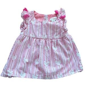 Cat & Jack Pink & White Arrow-Print Dress with Tassel Straps